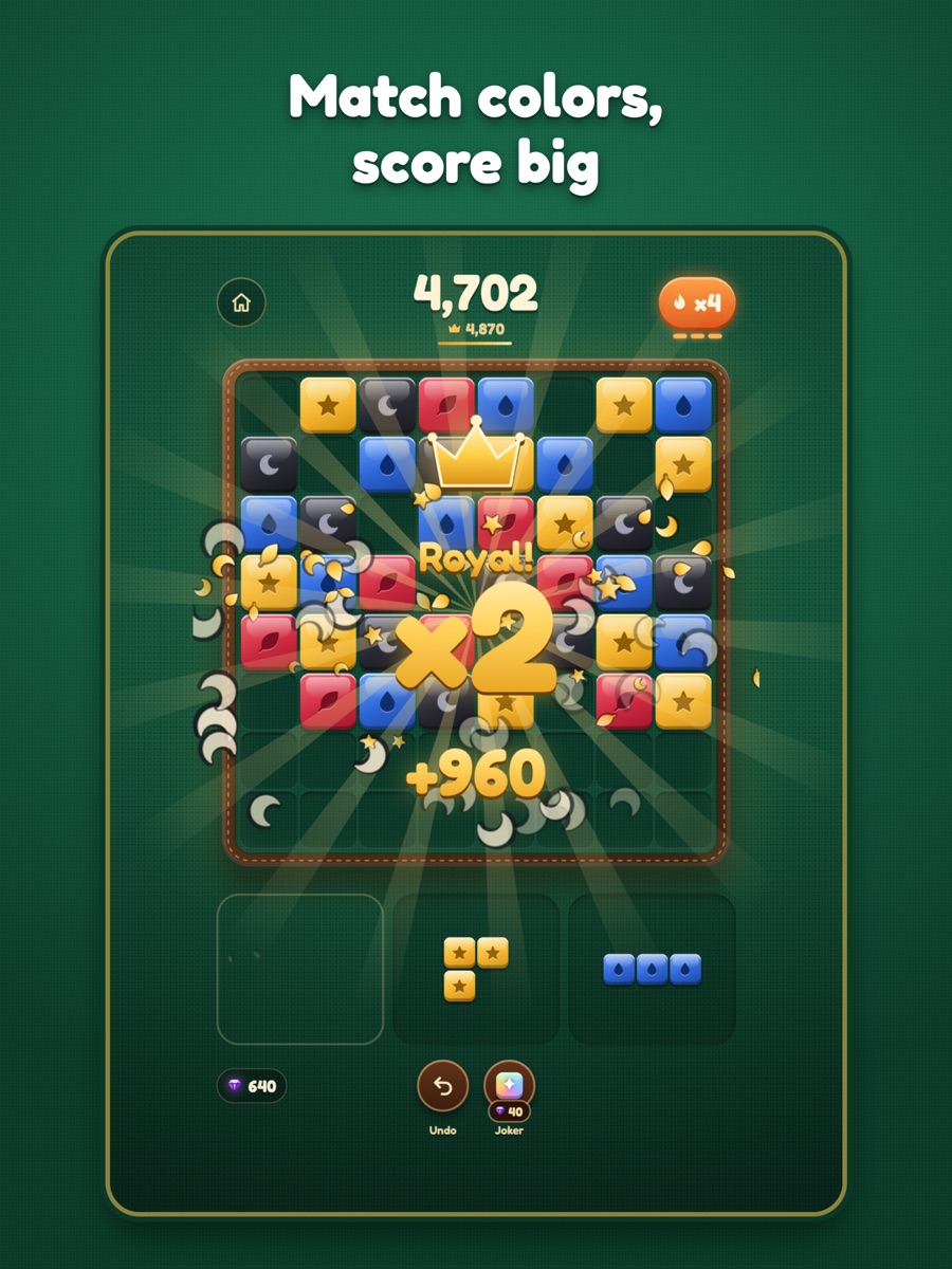 iPad screenshot 1: “Match colors, score big”