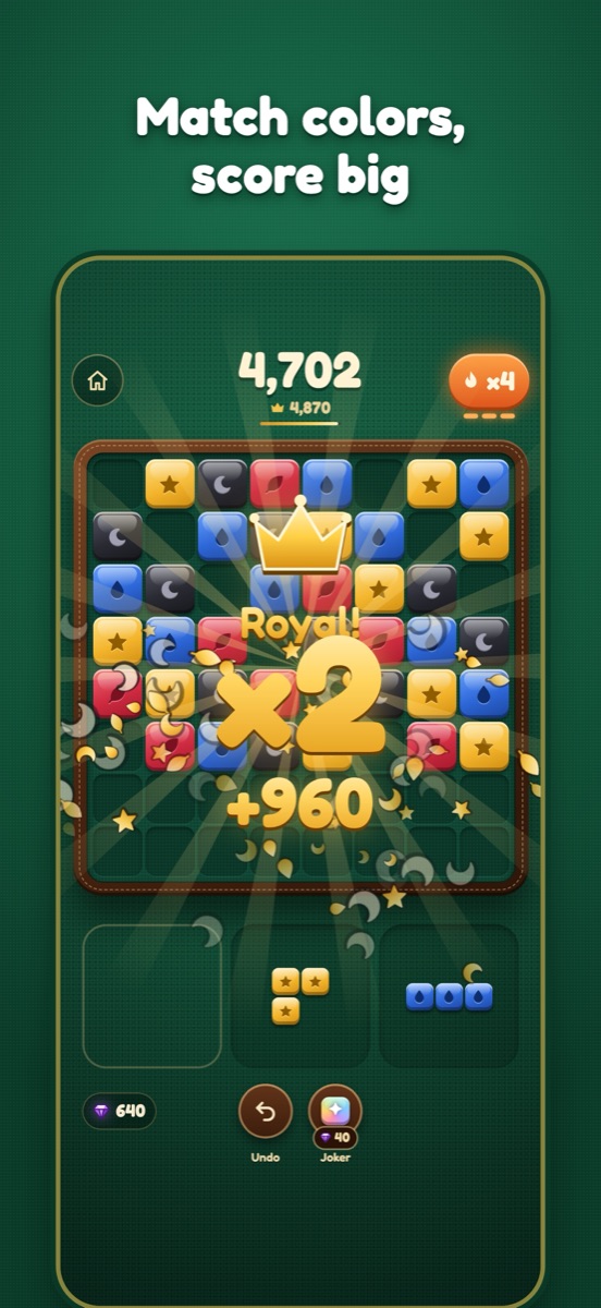 iPhone screenshot 1: “Match colors, score big”